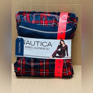 NEW - Nautica Women's Red and Blue Plaid Pajama Set